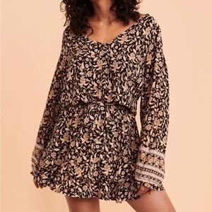 Rip curl dreamer long sleeve dress free people style size small pretty floral